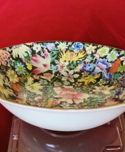 Exquisite Chinese Millerfleur Bowl Qianlong Marked
