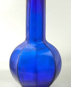 Chinese Qing Blue Peking Glass Vase Qianlong Marked