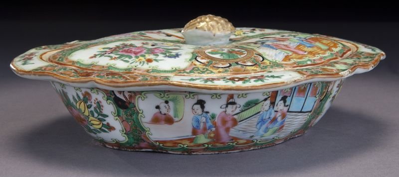 Chinese Qing rose medallion porcelain-8